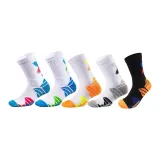 Баскетбольные носки, упаковка из 5 пар (Белый, Синий, Розовый/Белый, Синий, Зеленый/Белый, Желтый, Оранжевый/Белый, Серый, Черный/Черный, Оранжевый, Синий).
