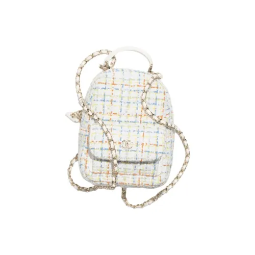 CHANEL Шерсть Рюкзак Мини Женские Белый Многоцветный
