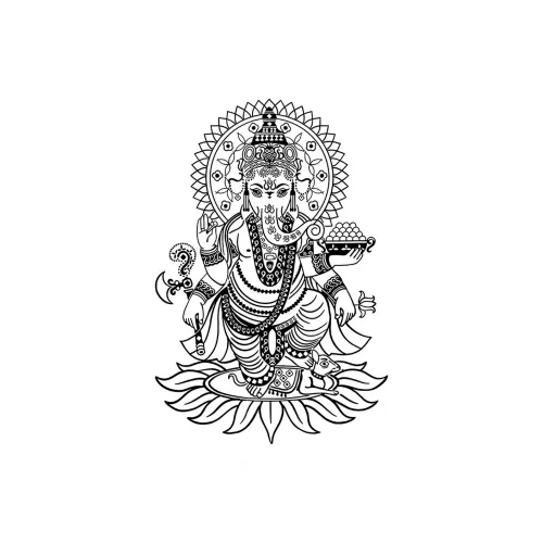 LIEJI Лотос с Слон GOD VII Травяной Tattoo Наклейка