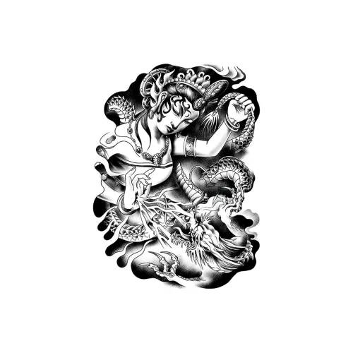 LIEJI Костяной фарфор Снег Study Травяной Tattoo Стикер