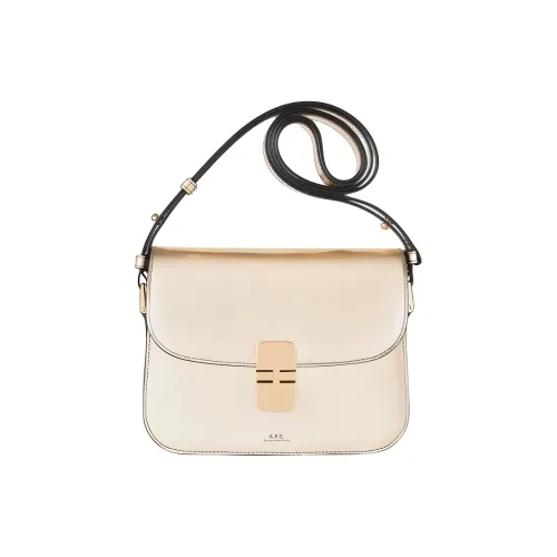 A.P.C Grace Коровья кожа Сумка через плечо Маленькая женская золотая