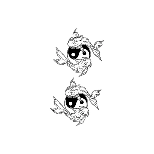 LIEJI Тайцзи Карп Цветочный Травяной Татуировка Наклейка