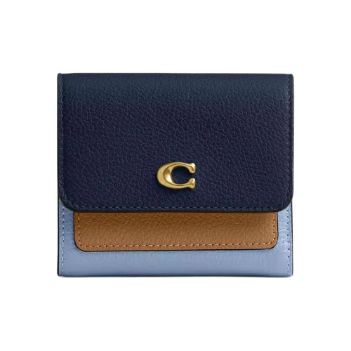 COACH Нубук Кожа Кошелек Мини Женский Bluebell Многоцветный