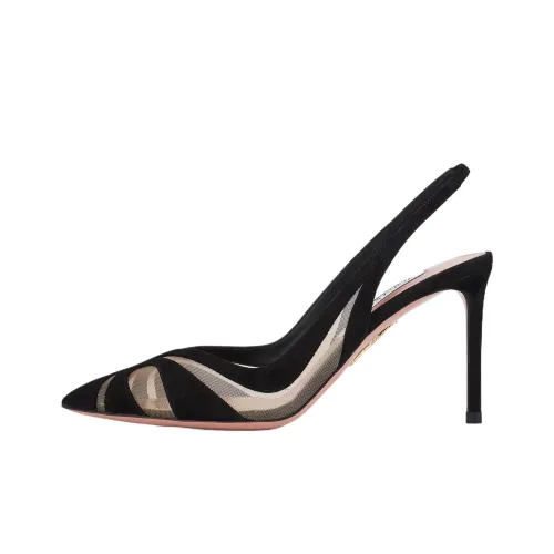 AQUAZZURA LUNE Sling Низкий каблук Высокий каблук 8,5 см Женский Черный