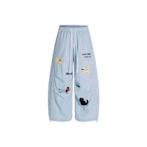 GM Светло-синий Женские Повседневные Брюки