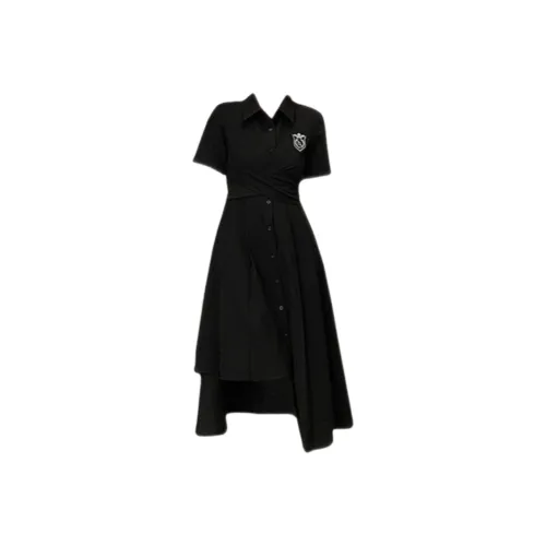 QIAOMONVHAI Короткое платье с короткими рукавами женское