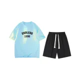 Дальний Небесный Лазурь (Дальний Небесный Лазурь Топ + Черные Шорты)