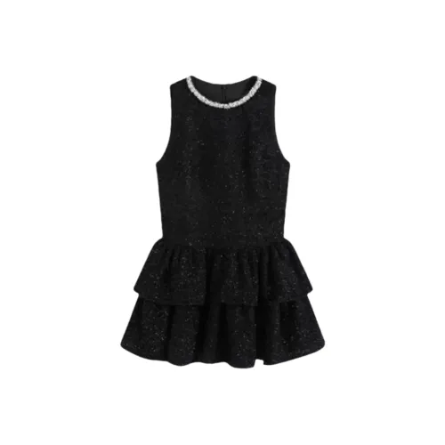 UYH Черное с подкладкой женское платье без рукавов