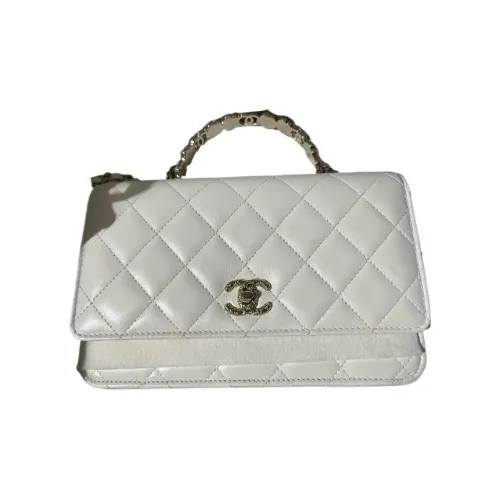 CHANEL WOC Овечья кожа Сумка через плечо Сумка Women's White