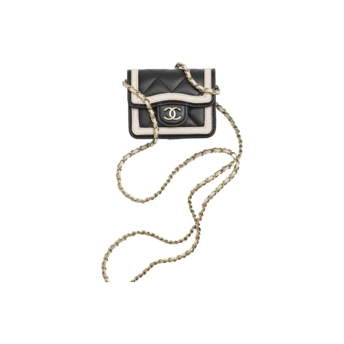 CHANEL Lambskin Сумка через плечо Мини Женская Черная Бежевая