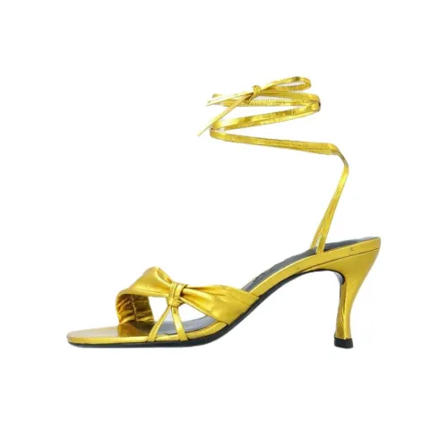 By Far Layla One Strap Sandals 7,5cm Women's Gold By Far Layla One Ремень Сандалии 7,5см Женские Золотые