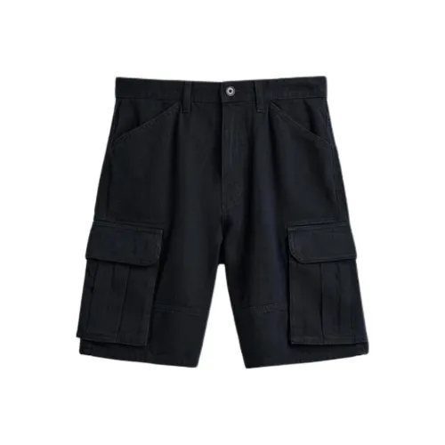 ZARA Глубокий морской синий Мужские карго шорты