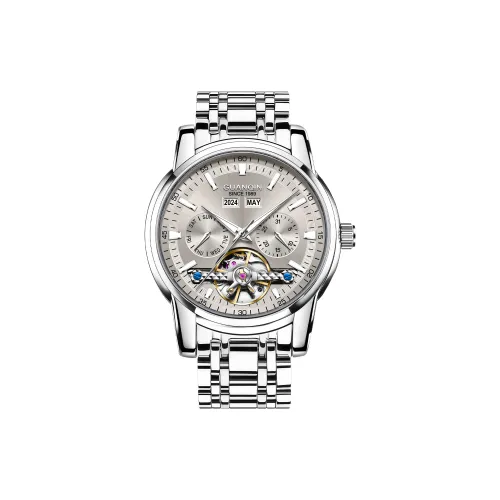 GUANQIN Автоматический Механический Механизм Мужские Часы 41 мм Серый