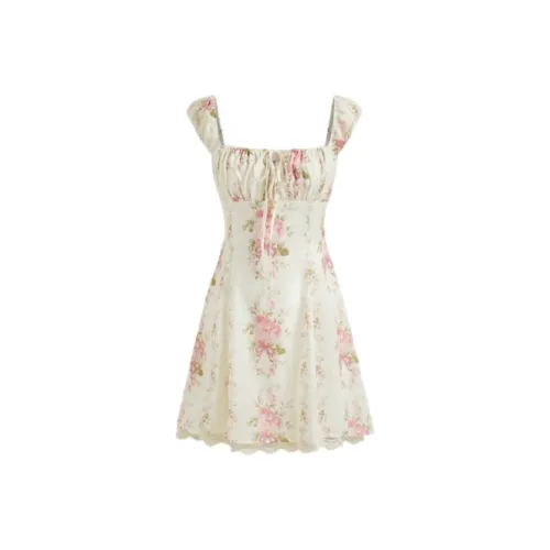 GEZITAI Короткое платье с короткими рукавами женское