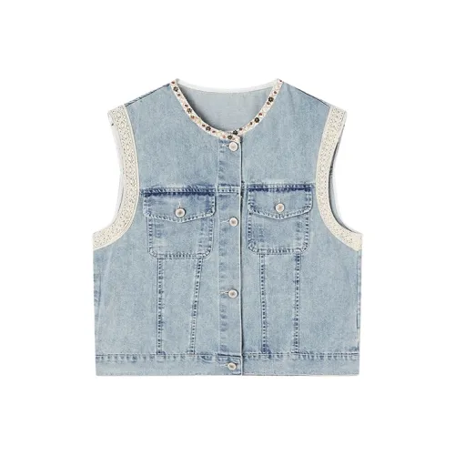 XIANGYING Джинсовый синий Женские жилеты