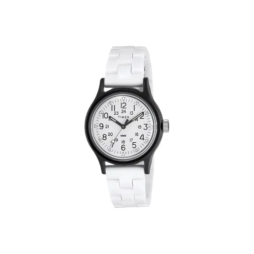 TIMEX Classic Tile Collection Кварцевые Женские Часы с Белым Циферблатом Ремешок из Смолы 36 мм