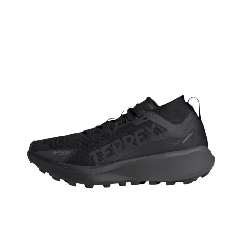 adidas Terrex Agravic Abrasion Resistant Водонепроницаемый и дышащий Низкие кроссовки для бега по пересеченной местности Мужские Черные