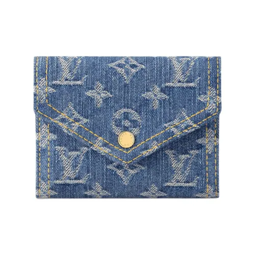 LOUIS VUITTON Victorine Органический хлопок Кошелек Женские Джинсовый синий