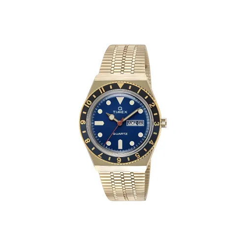 TIMEX Мужские часы Кварцевый механизм Ремешок из нержавеющей стали 38 мм Синий циферблат