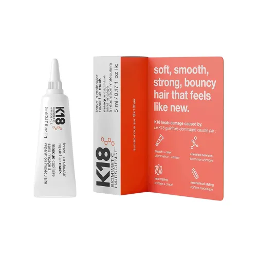 K18 BIOMIMETIC HAIRSCIENCE Без ополаскивания Молекулярный Ремонт Маска для Укрепления Волос Сглаживание Усиление Эластичности 5 мл