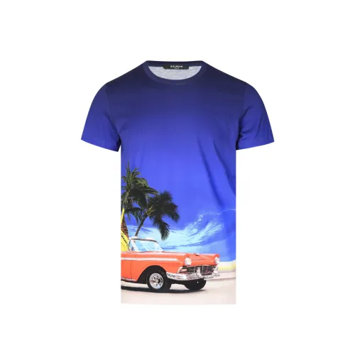 BALMAIN SS23 T-Shirt Мужской Синий