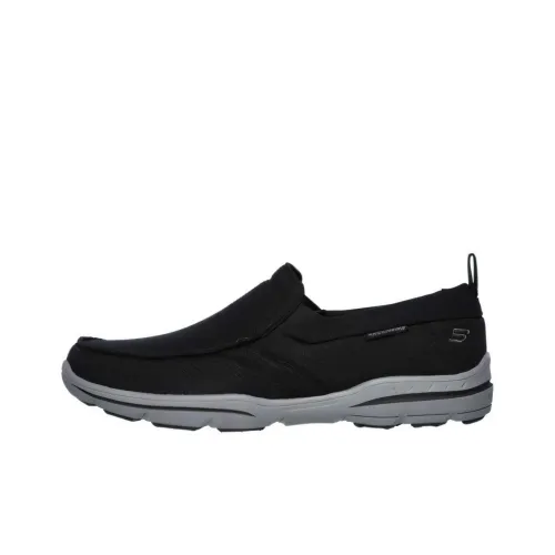 Skechers Relaxed Fit Устойчивый к истиранию Низкий Топ Повседневная обувь Мужская Черная