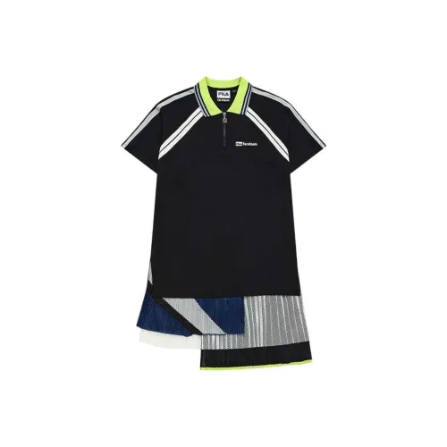 FILA FUSION Короткий рукав Платье Женское Элегантное Черное