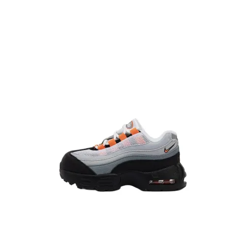 Nike Air Max 95 Устойчивая к истиранию Низкая Обувь для малышей Белый Серый Черный Infant и Toddler
