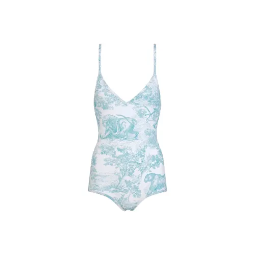 DIOR SS25 Ван-Пис Купальник Женский Синий