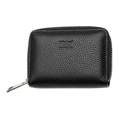 SEPTWOLVES Коровья кожа Держатель для карт Мужской Черный