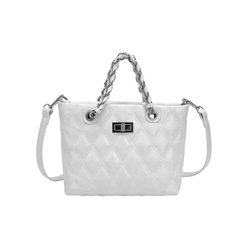 Meow In The Grass ПУ (полиуретан) Сумка Женская Белая Серебряная Черная