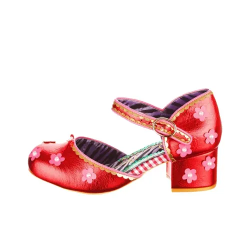 IRREGULAR CHOICE Mervelyn Грубый каблук Туфли Мэри Джейн 5 см Женские Красные