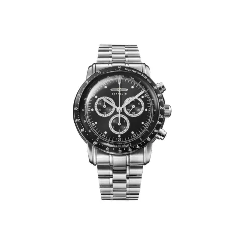 ZEPPELIN Кварцевый механизм Мужские часы 42 мм Черный