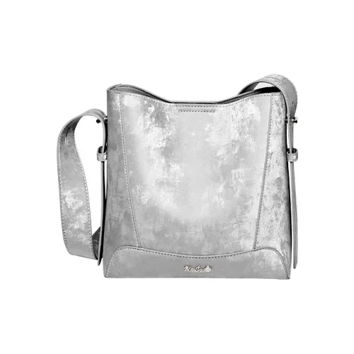 Narandu Коровья кожа ведрообразная сумка сумка через плечо обычная женская космический серебряный