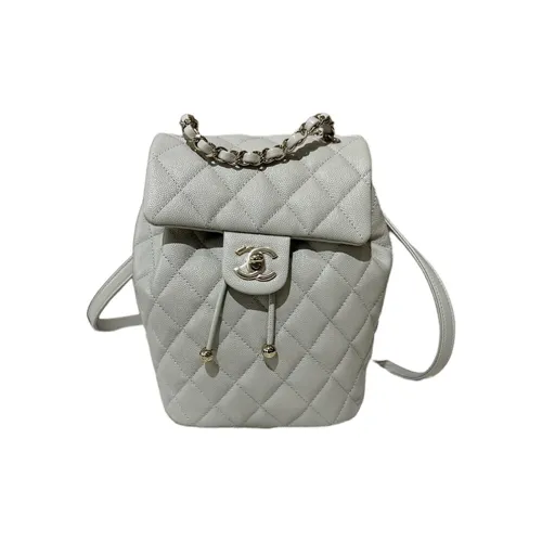 CHANEL Телячья кожа Рюкзак Маленький Женский Светло-серый