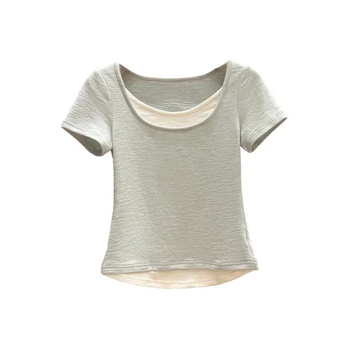 NINGCAIYUER Светло-зеленые женские футболки T