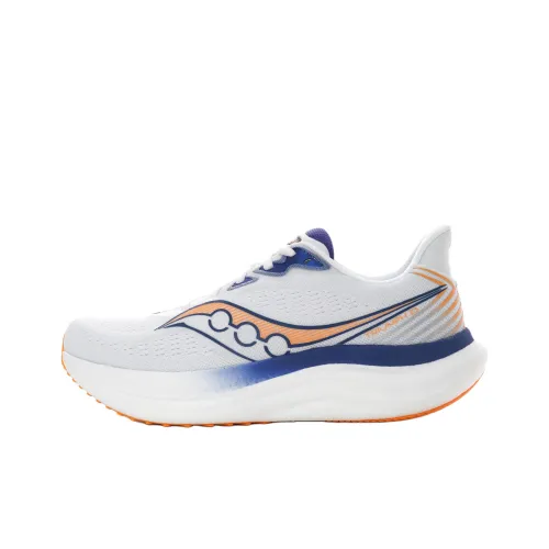 Saucony Triumph Victory 23 Устойчивый к истиранию Дышащий Низкий Топ Тренировочные Беговые кроссовки Мужские Белые
