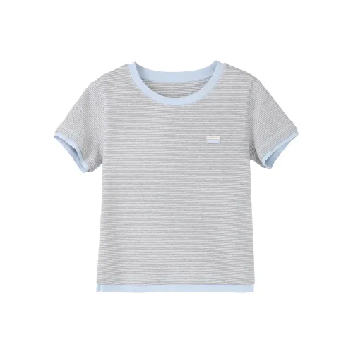 Fstudio Корейский Преппи стиль Энергичный образ Комплект с круглым вырезом Короткий рукав T-рубашка Женская