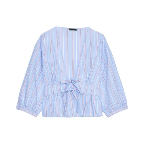 ZARA Синие / Белые Женские Рубашки