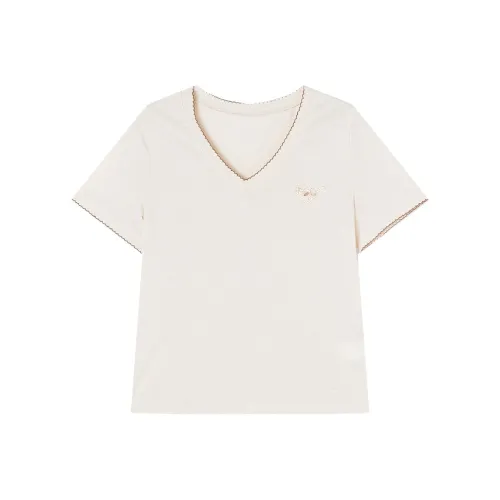 XIANGYING Цапельно-белый Женские футболки