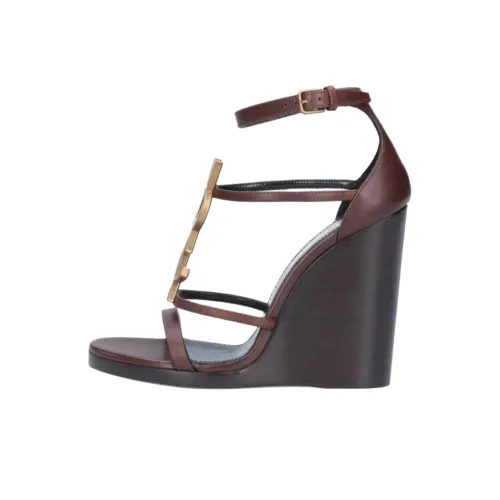 SAINT LAURENT CASSANDRA One Ремень Сандалии Женские Коричневый