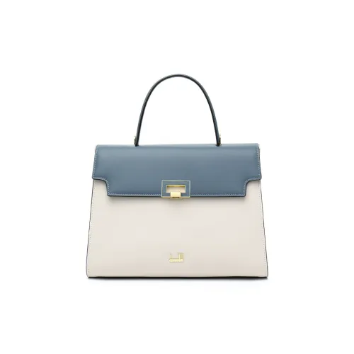 Danxilu Коровья кожа Средний Aged Женская Mom Сумка Сумка Средний Женская Экрю Серо-голубой