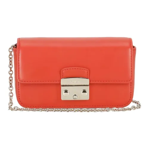 Furla Metropolis Collection Телячья кожа Сумка через плечо Мини Женская Апельсин