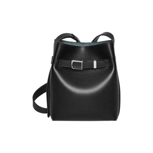 Narandu Сумка через плечо из коровьей кожи с синтетической кожей ведрообразная сумка среднего размера женская цвет полночный черный