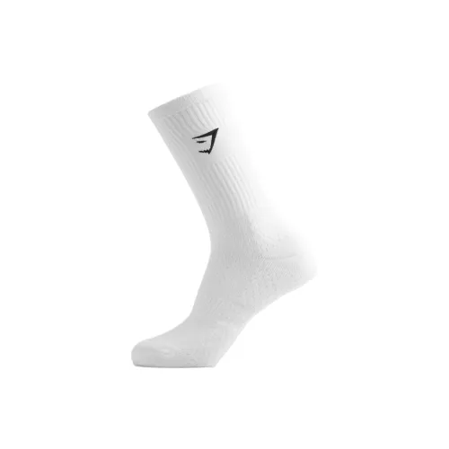 GYMSHARK 1 шт Белый Унисекс MID Носки до икры