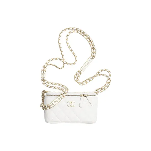 CHANEL Рельефный Яркий Икорный Телячья Кожа Сумка через плечо Женская Белая