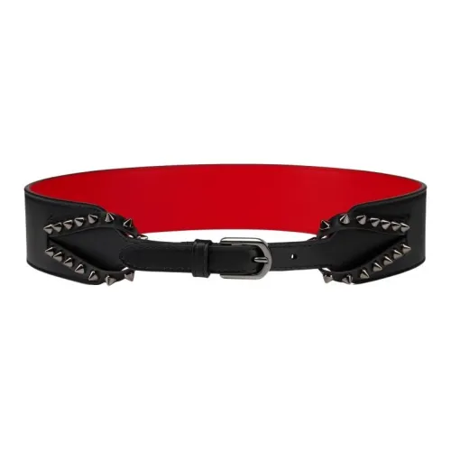 CL Телячья кожа Кожаные ремни Унисекс Черный Ширина 4,5CM