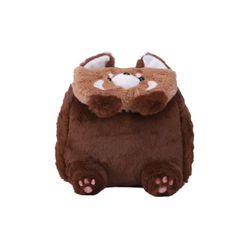 WXRX Плюшевый рюкзак женский темно-коричневый