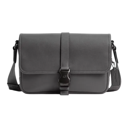 COACH League Гладкая кожа Курьерская сумка Сумки через плечо Сумка через плечо Мужской Уголь