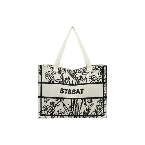 ST SAT Ткань Тоут Сумка Сумка через плечо Женская Экрю